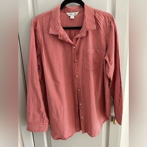 Old Navy The Classic Shirt red gingham long sleeve button down shirt. Size XL
